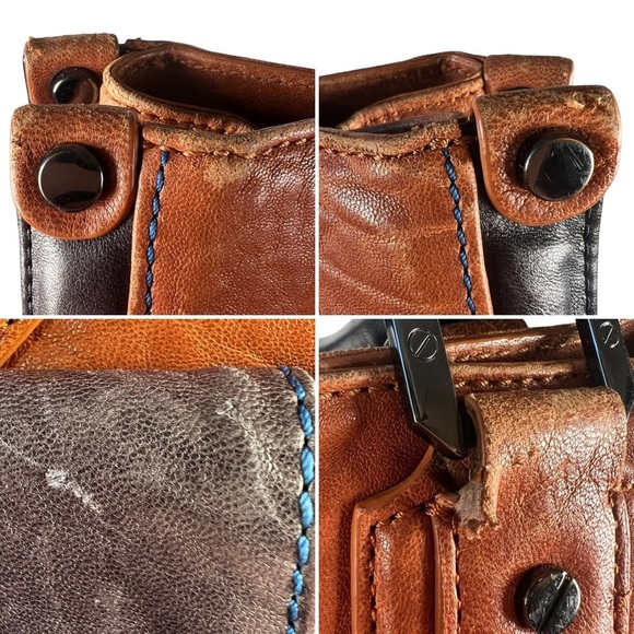 Tory Burch Two-Tone Brown and Black Leather Satchel - Picture 11 of 13